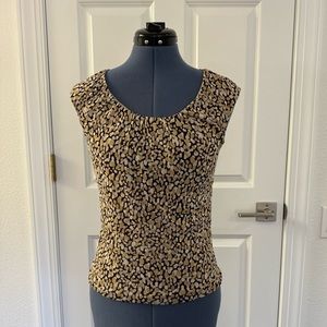 Brown and Tan Mesh Top